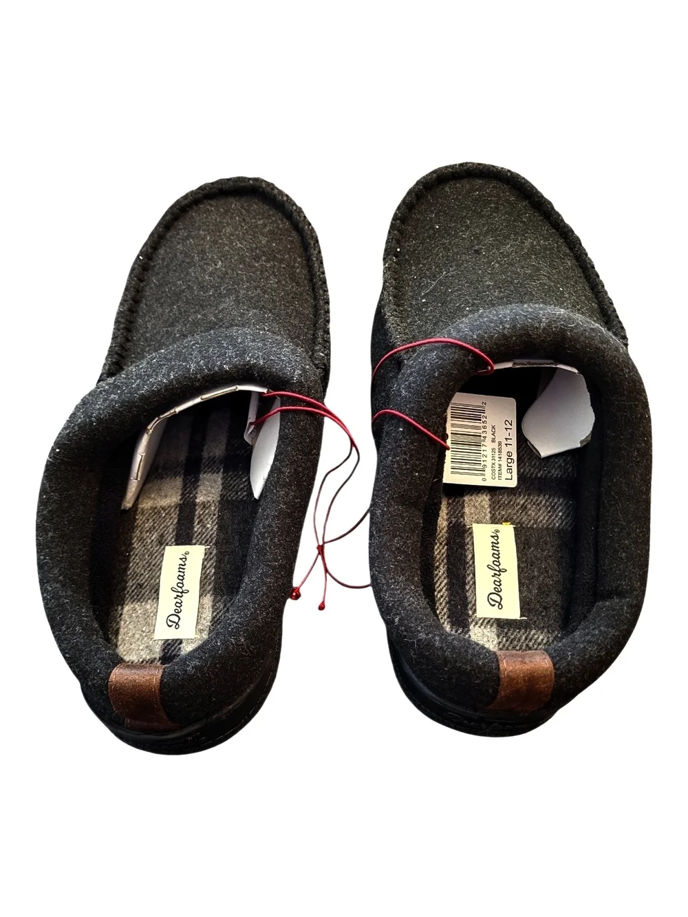NWT Dearfoams Men’s Black Clog Style Memory Foam Slippers - Sz L (11-12)